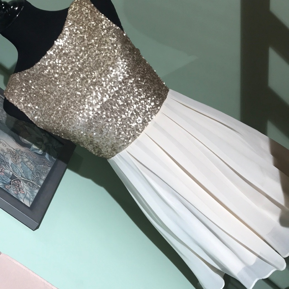 Gold sequin dress